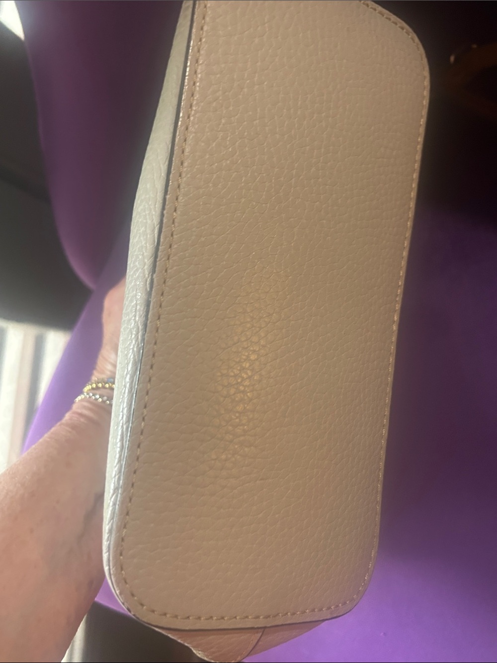 Dooney & Bourke Grey Pebbled Leather Crossbody with Brown Strap - Picture 4 of 4